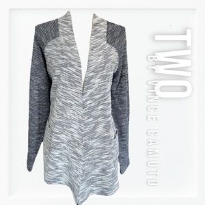 Vince Camuto Space Dye Contrast Sleeve Open Cardigan sz L